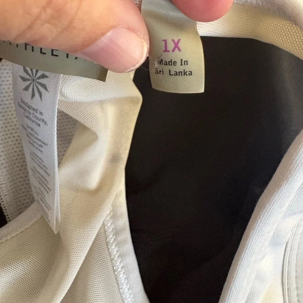 Athleta Women’s One X White Black Tank Top Sporty Fitness Gym